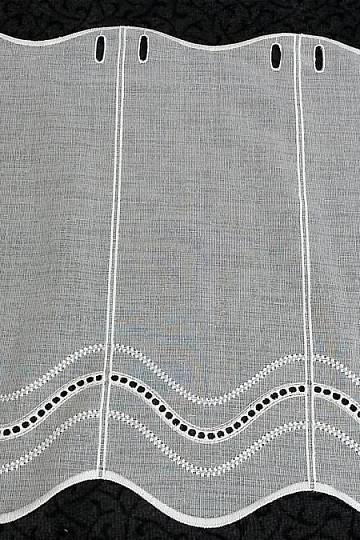 Rideau brodé moderne V52 blanc crème