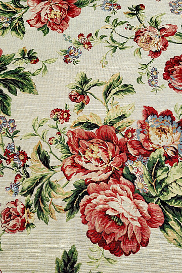 Tissu à tapisserie GRANDE ROSE CRÈME