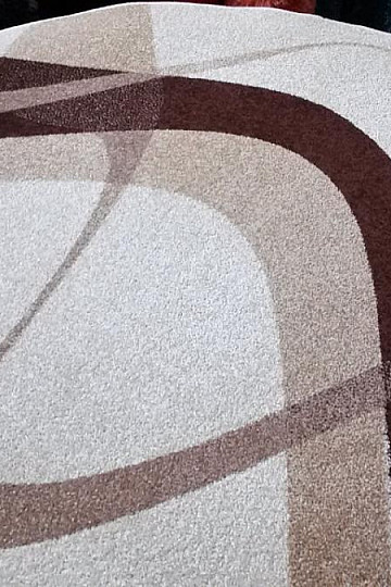 tapis cercle BRUN crème