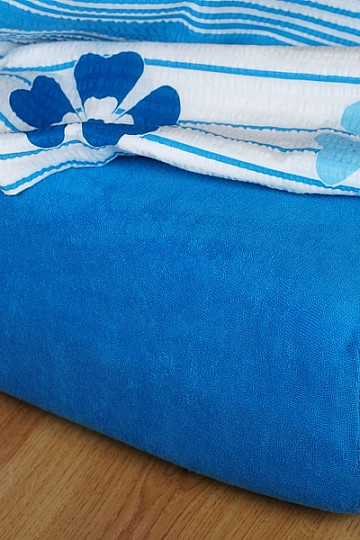 Drap éponge coloris bleu roi