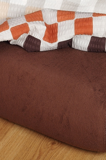 Drap éponge couleur marron foncé
