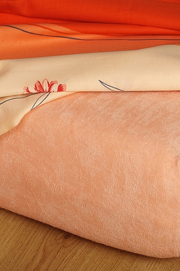 Drap éponge couleur abricot