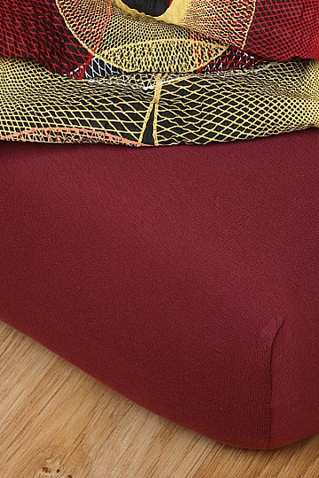 Drap de lit en jersey couleur bordeaux