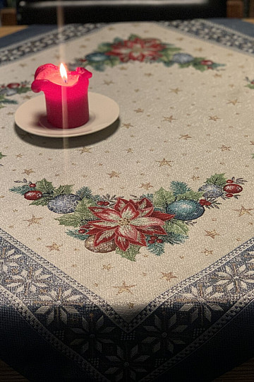 Nappes et foulards tapisserie de Noël ÉTOILE DE NOËL II bleu