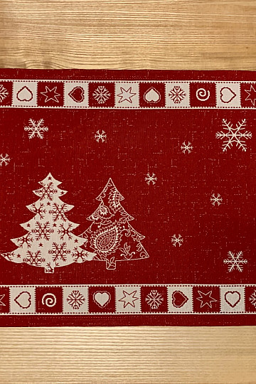 Dressage de table sapin de Noël rouge