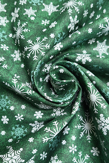 Tissu coton NOËL FLAKES VERTS II