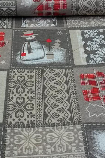 Tissu décoratif de Noël Bonhomme de neige I