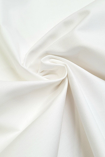 SOLITUDE SATIN Tissu coton blanc