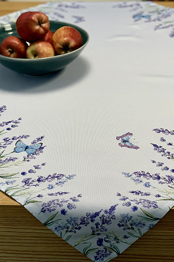 Nappes et foulards violet Lavande avec noeuds papillons