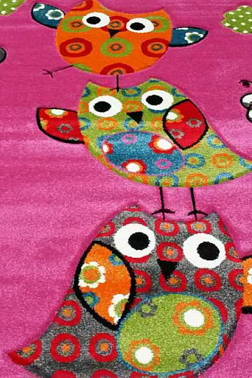 Tapis pièce enfant CHOUETTE et CHOUETTE rose