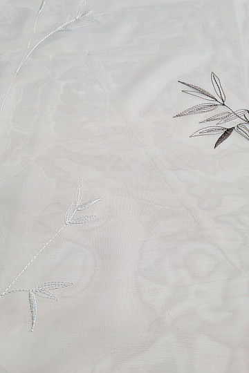 Rideau brodé de luxe GERSTER 11757 blanc