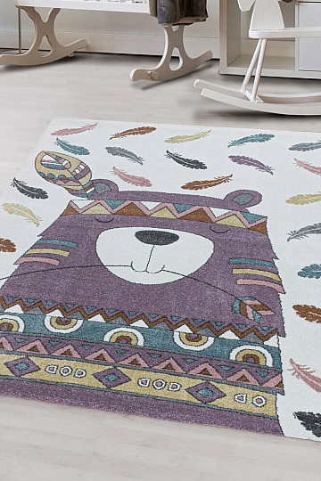 Tapis de luxe pour enfant FUNNY indien violet