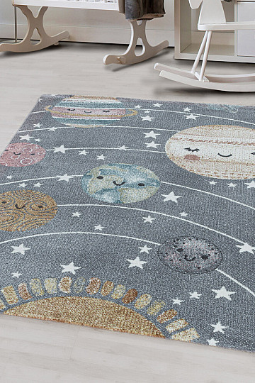 Tapis pièce de luxe pour enfant FUNNY univers gris