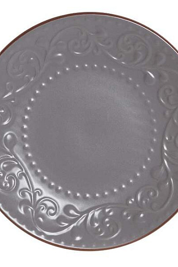 Assiette à dessert GRIS RELIEF 21x2,5cm gris