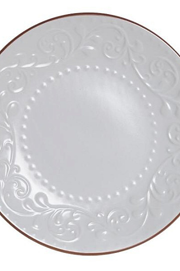 Assiette à dessert BLANC RELIEF 21x2,5cm blanc