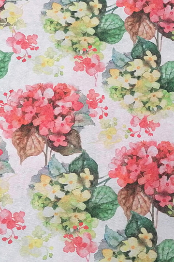 Tissu décoratif Hortensia Manuela