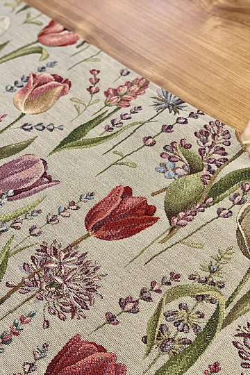 Nappe Gobelin, Foulard Printemps-tulipes