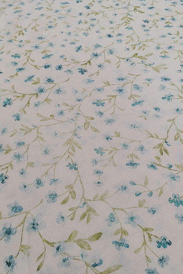 Tissu en coton bleu mini sakura