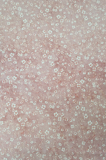 Tissu coton MONO MINI FLEUR ROSE