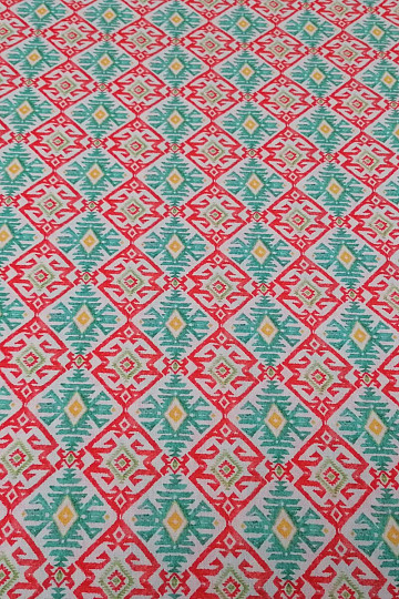 Tissu coton Diamants turquoise