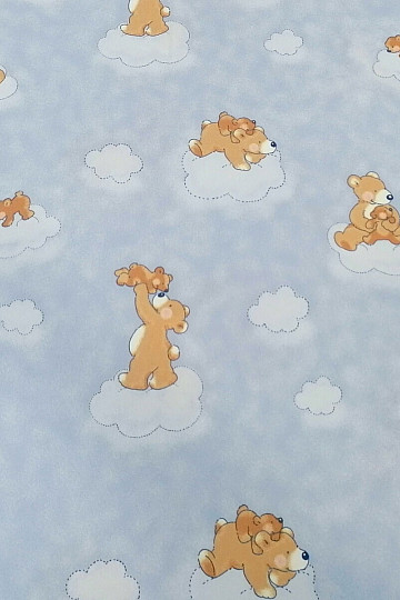 Tissu décoratif BLEU TEDDY