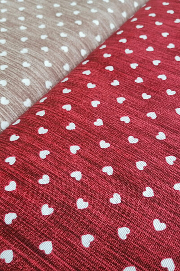 Tissu déco Naira coeur bordeaux