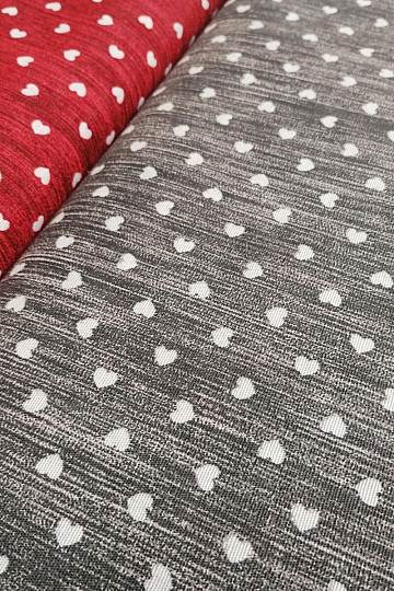 Tissu déco Naira coeurs gris foncé