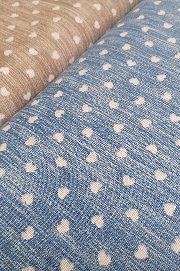 Tissu déco Naira coeurs bleu