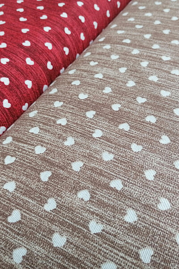 Tissu déco Naira coeurs beige