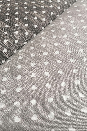 Tissu déco Naira coeurs gris