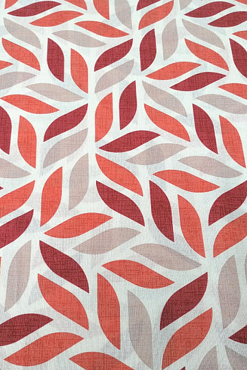Tissu déco Coord feuilles rouges