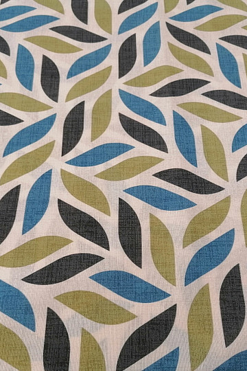 Tissu déco Coord feuilles vert-bleu