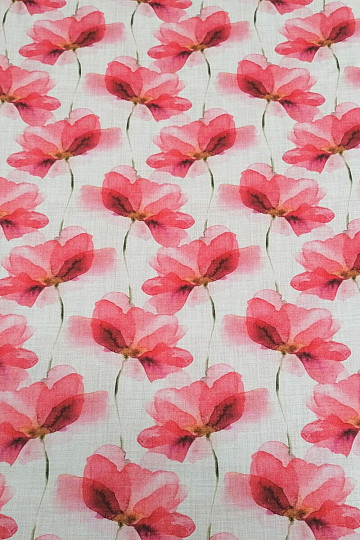 Tissu déco Fleurs rouges