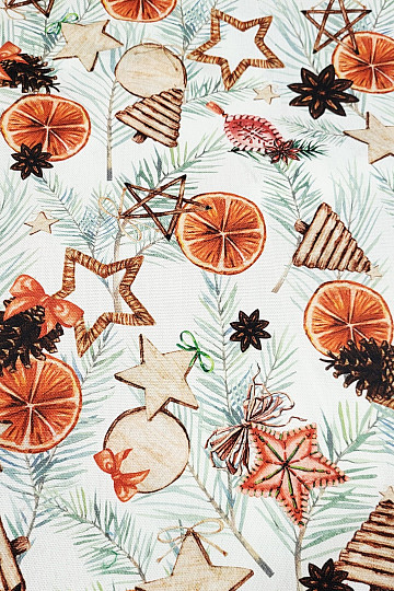Tissu de décoration de Noël Oranges séchées