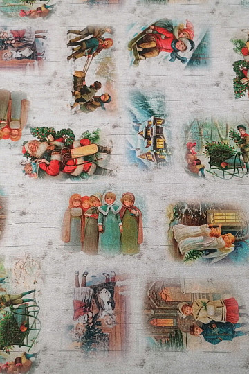 Tissu de décoration de Noël ENFANTS EN HIVER