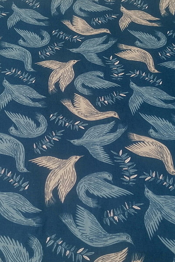 Tissu coton Jay bleu