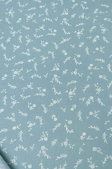 Tissu coton FLEURS DE MENTHE