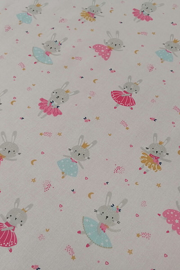 Tissu coton Lapin Fée