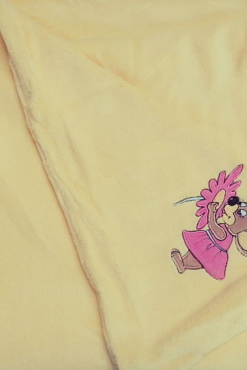 Literie enfant - microfibre jaune avec une souris