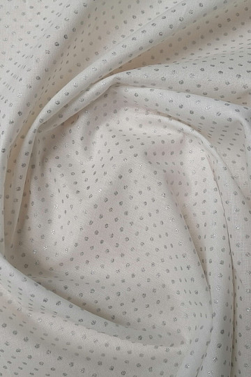 Tissu coton PISANI à pois argent