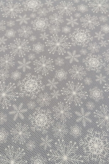 Tissu décoratif FLOCONS GRIS
