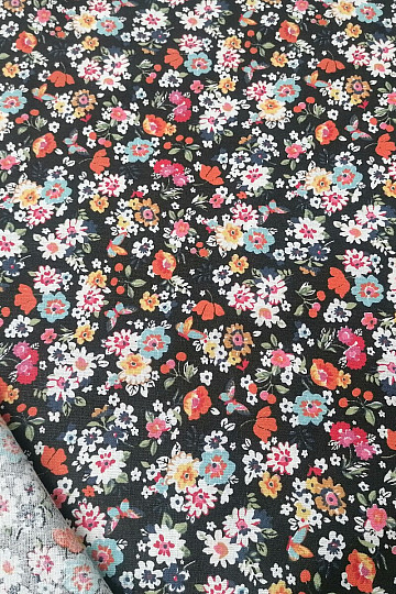 Tissu coton CHARLINE NOIR