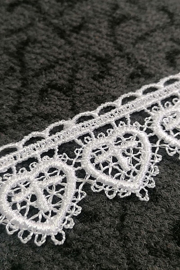 Dentelle 5191/01 - 3 cm coeur blanc