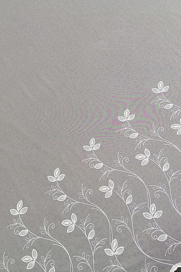 Rideau blanc brodé luxe - fleur 11775