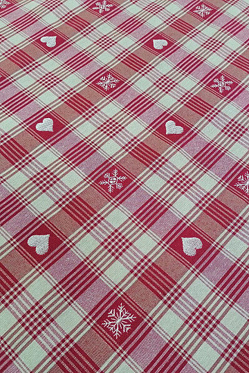 Tissu de décoration de Noël DUSTIN coeurs