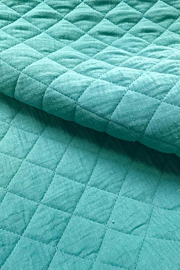 Double gaze cousue avec molleton - eucalyptus