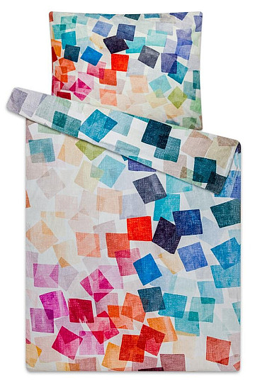 Literie en microfibre Microflannel - cubes colorés