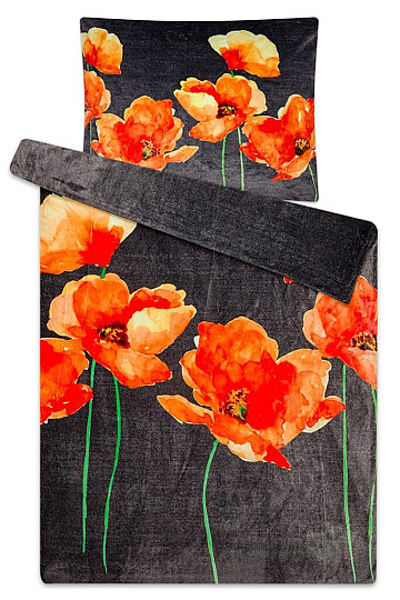 Literie en microfibre microflannel - Coquelicots