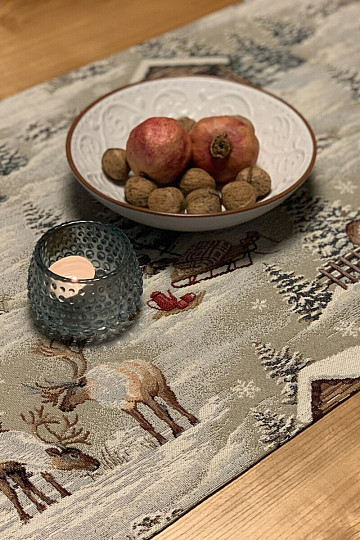 Nappe tapisserie, écharpe PAYSAGE D&#39;HIVER TOUT