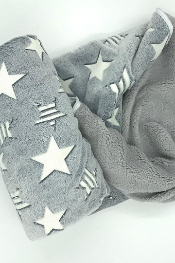 Couverture enfant SHINY gris avec agneau